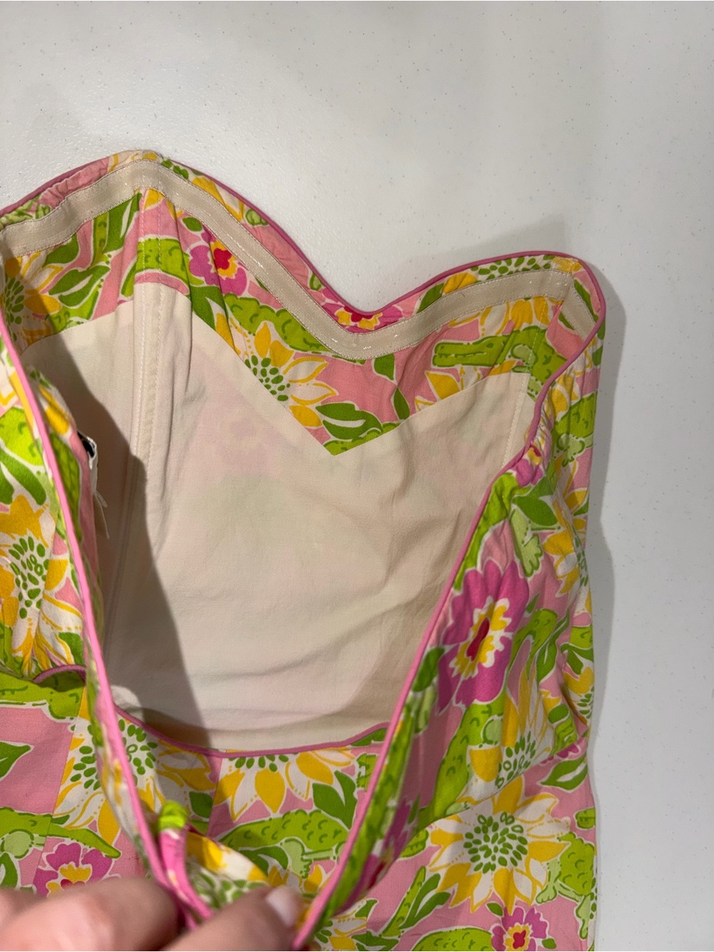 Lilly Pulitzer Vintage Croc Monsieur Strapless Mini Dress Size 6 EUC Alligator - Picture 8 of 12